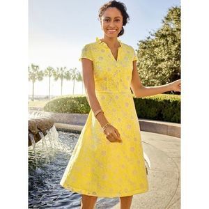 Yellow Floral Lace Dress